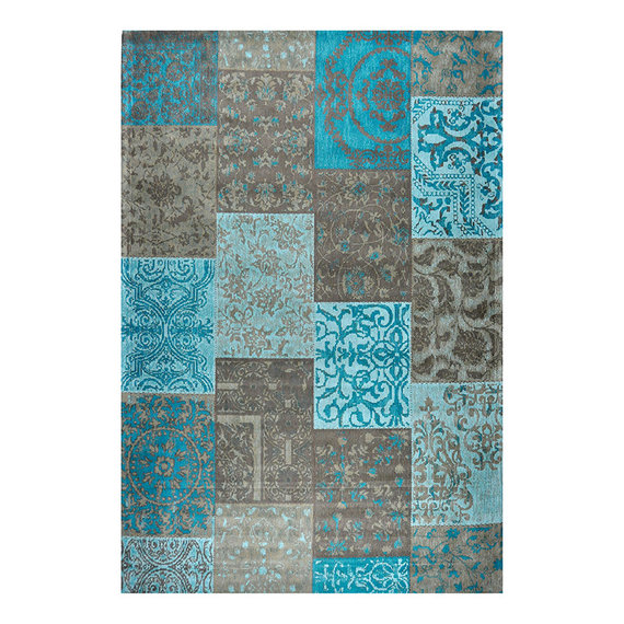 Rebelle Patchwork vloerkleed - Delany Grijs Aqua Mint