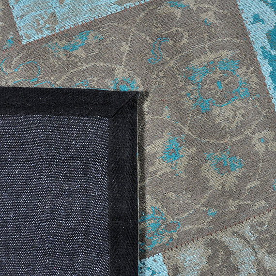 Rebelle Patchwork vloerkleed - Delany Grijs Aqua Mint