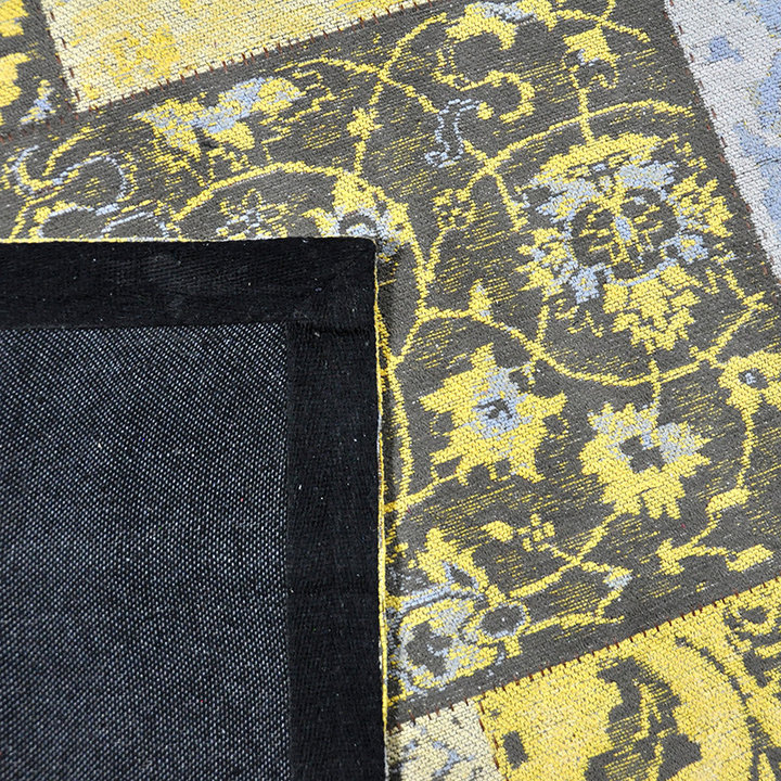 Patchwork vloerkleed - Delany Grijs/Geel