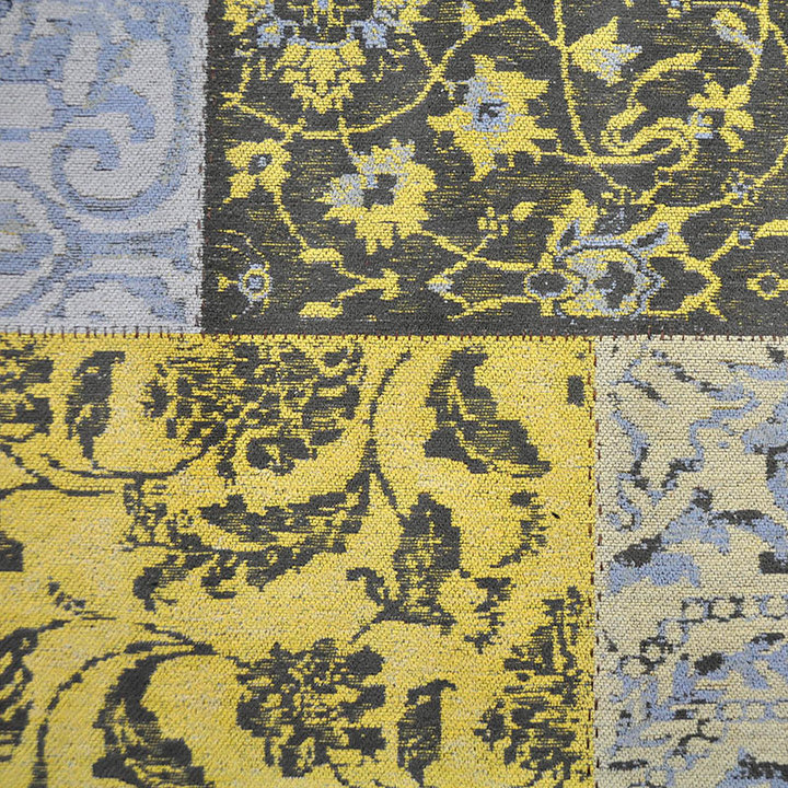 Patchwork vloerkleed - Delany Grijs/Geel