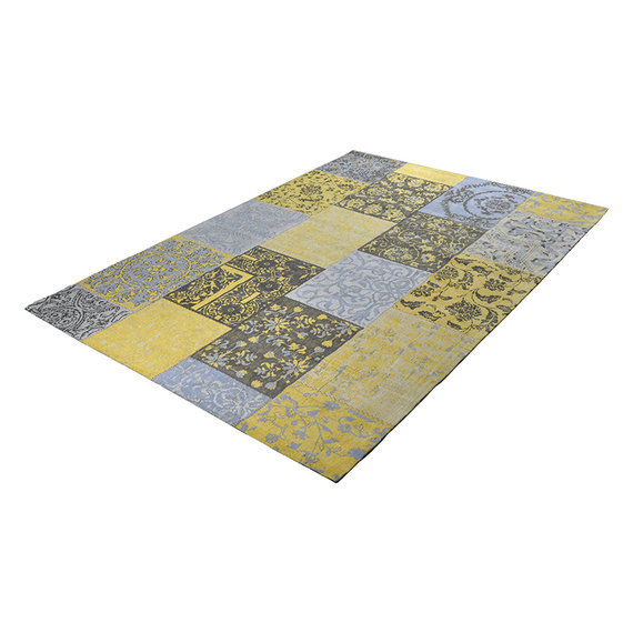 Rebelle Patchwork vloerkleed - Delany Grijs Geel