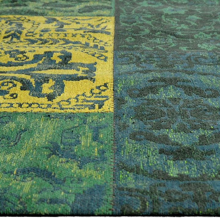 Patchwork vloerkleed - Delany Groen/Geel
