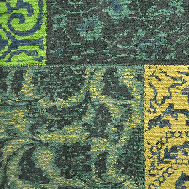 Patchwork vloerkleed - Delany Groen/Geel