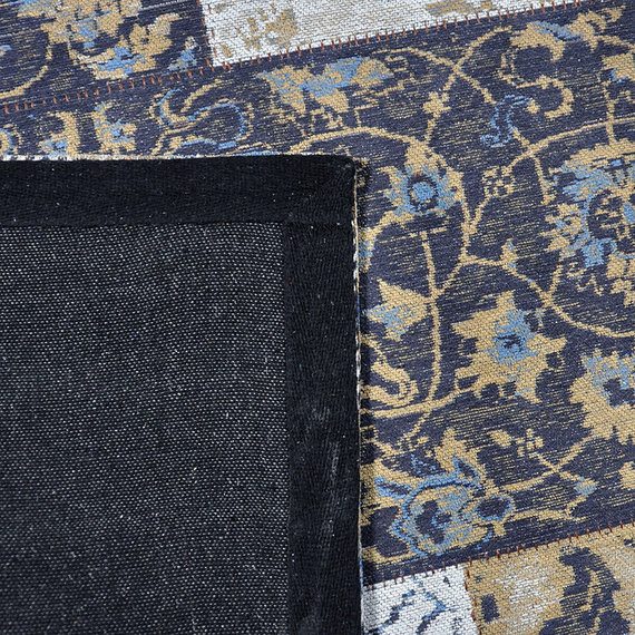 Rebelle Patchwork vloerkleed - Delany Grijs Blauw