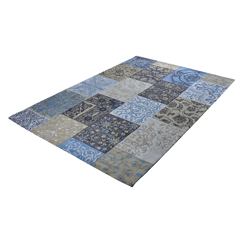 Patchwork vloerkleed - Delany Grijs/Blauw - sfeer