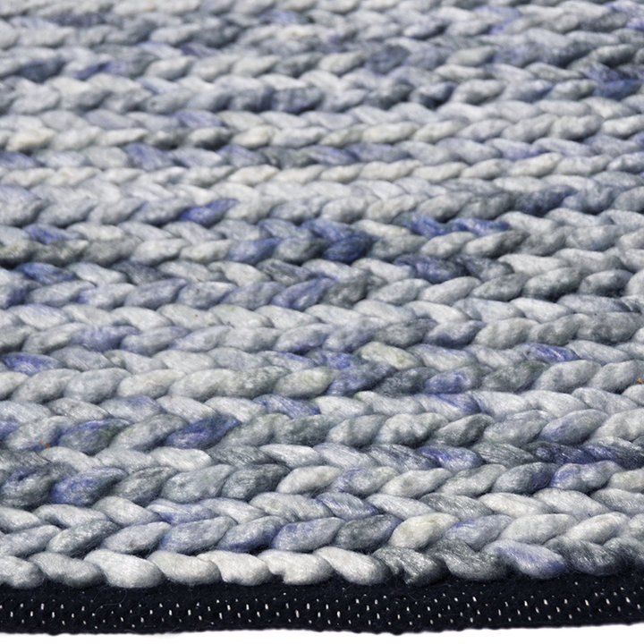 Wollen vloerkleed - Bernadette Blauw