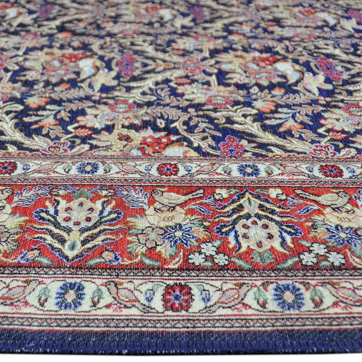 Vintage vloerkleed - Nadine Blauw/Rood