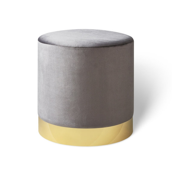 Lifa Living Velvet poef - Beau Deluxe Lichtgrijs