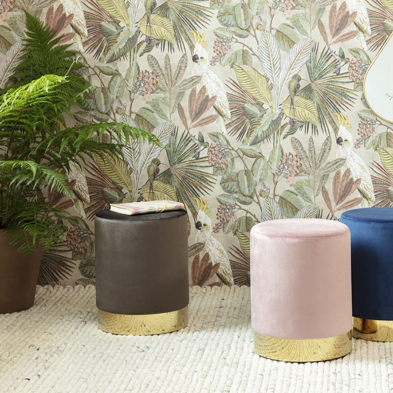 Velvet poef - Belle Deluxe Donkergrijs - sfeer