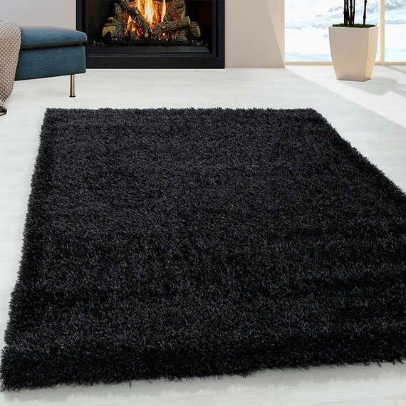 Adana Carpets Hoogpolig vloerkleed - Blushy Zwart/Gemêleerd