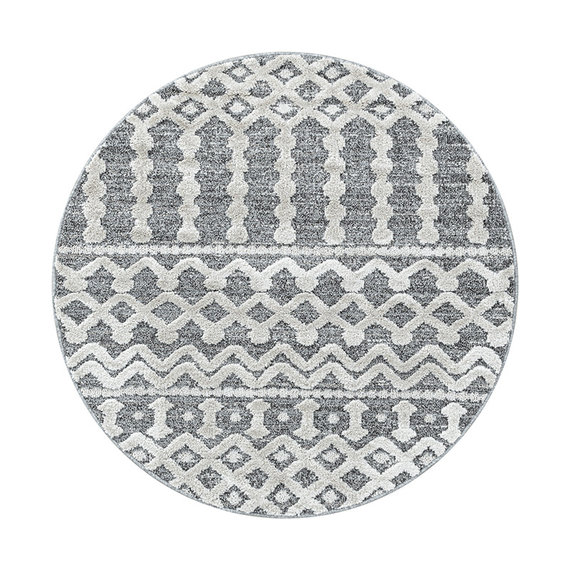 Adana Carpets Rond scandinavisch vloerkleed - Pitea Knot Grijs/Creme
