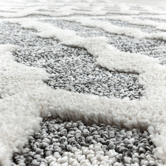 Adana Carpets Rond scandinavisch vloerkleed - Pitea Knot Grijs/Creme