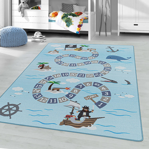 Adana Carpets Speelkleed - Pleun Piratentocht Blauw
