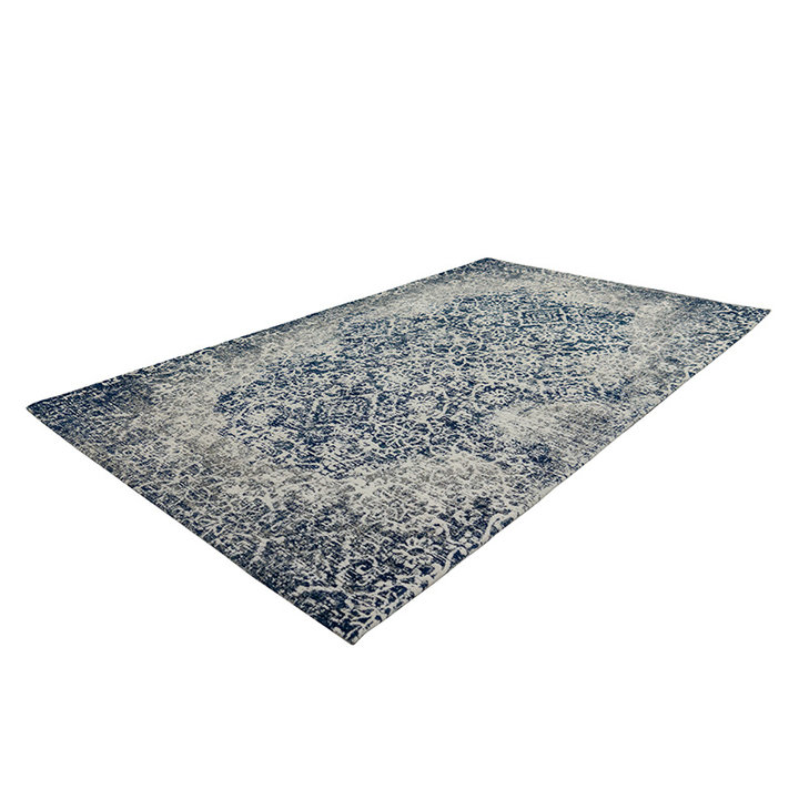 Vintage vloerkleed - Ramble Stamp Blauw/Grijs