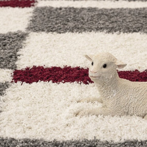 Adana Carpets Hoogpolige loper - Gala Rood