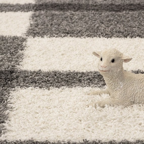Adana Carpets Hoogpolige loper - Gala Licht Grijs