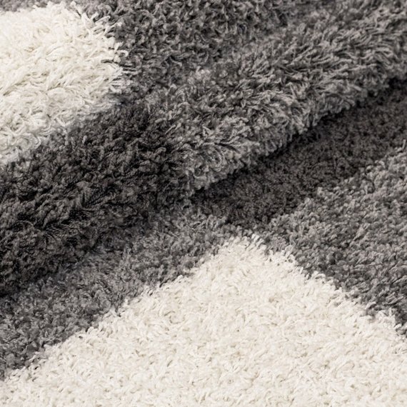 Adana Carpets Hoogpolige loper - Gala Licht Grijs