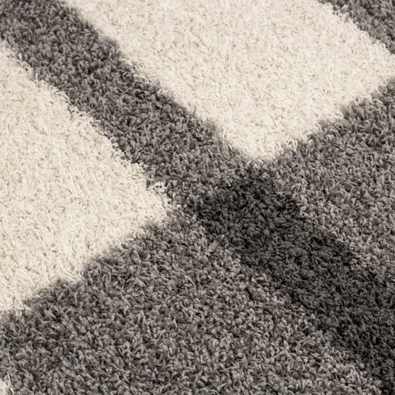 Adana Carpets Hoogpolige loper - Gala Licht Grijs