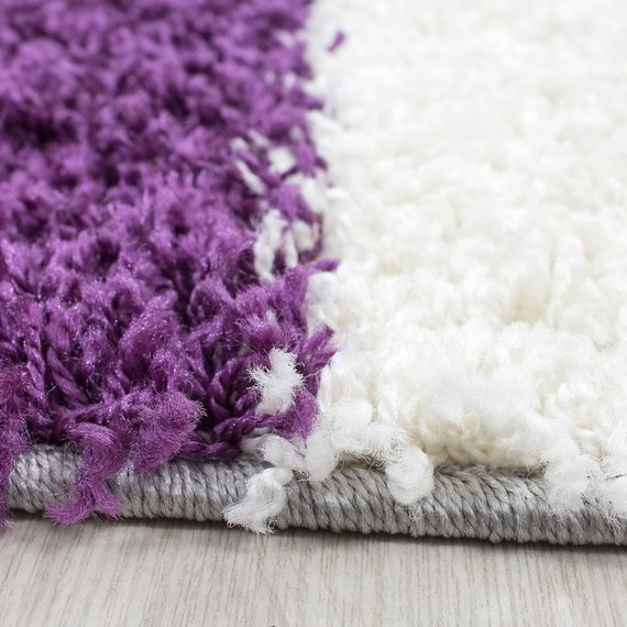 Adana Carpets Hoogpolige loper - Cube Paars