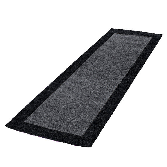 Adana Carpets Hoogpolige loper - Edge Zwart