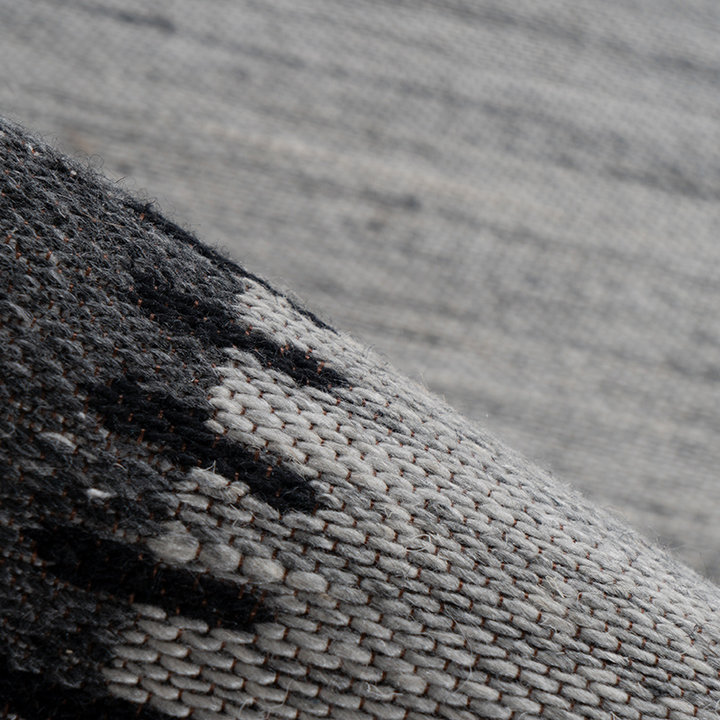 Wollen vloerkleed - Prettily Edge Grijs/Antraciet