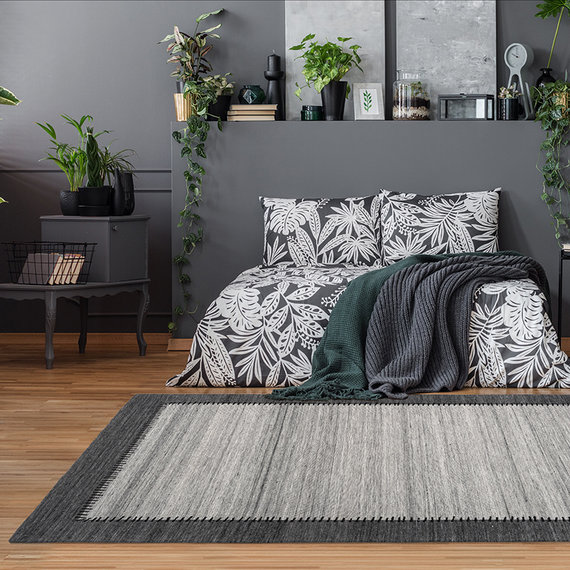 Kay Wollen vloerkleed - Prettily Edge Grijs/Antraciet