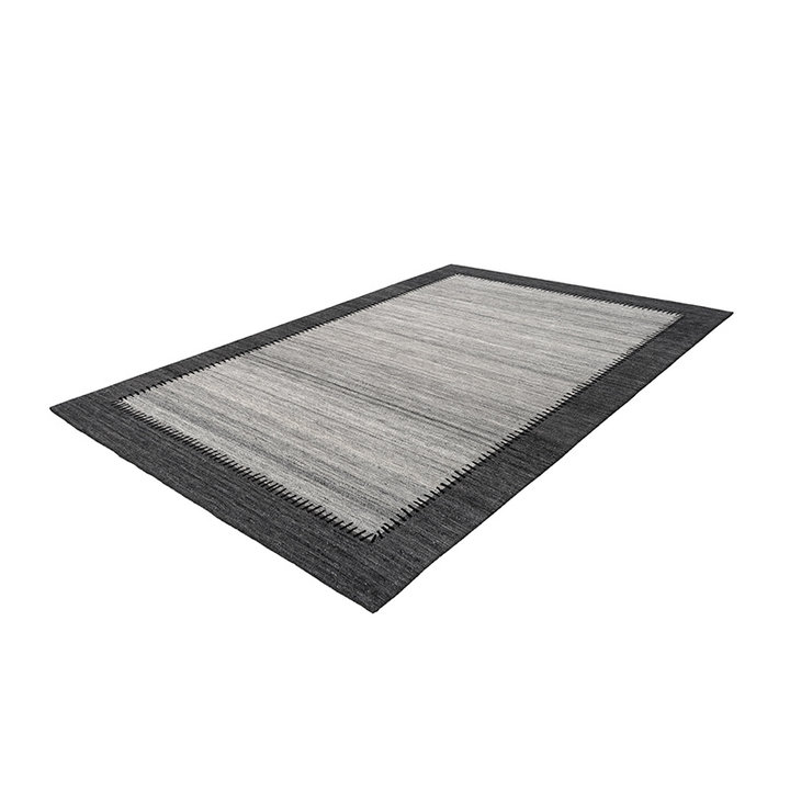 Wollen vloerkleed - Prettily Edge Grijs/Antraciet