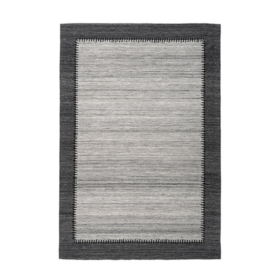 Kay Wollen vloerkleed - Prettily Edge Grijs/Antraciet