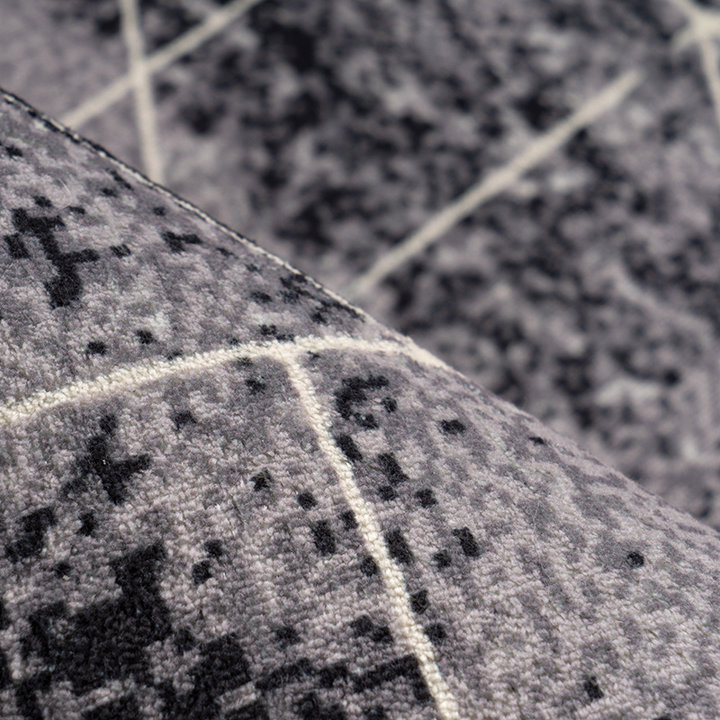 Modern vloerkleed - Piemonte Miscela Antraciet/Creme