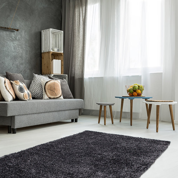 Kay Hoogpolig vloerkleed - Snuggy Antraciet