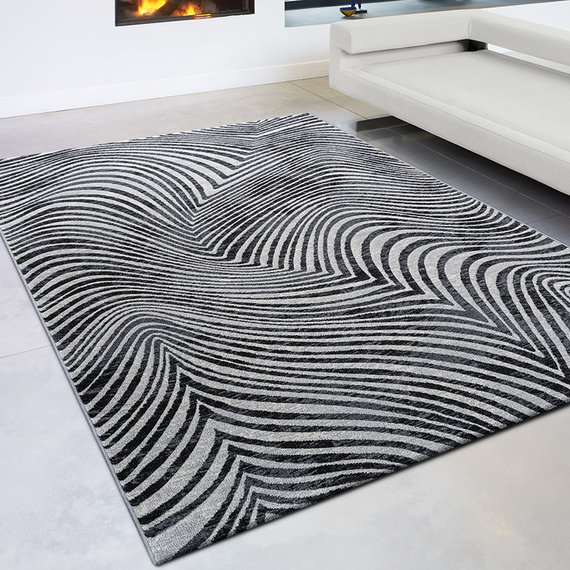 Antoin Carpets Modern vloerkleed - Alvie Zwart 7696