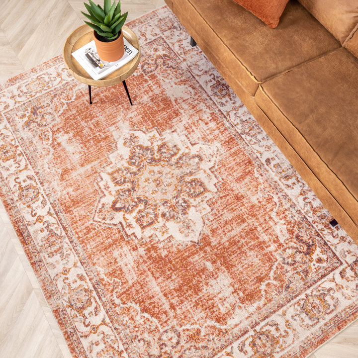 Dywan vintage - Spring Medaillon Terakota/Kremowy