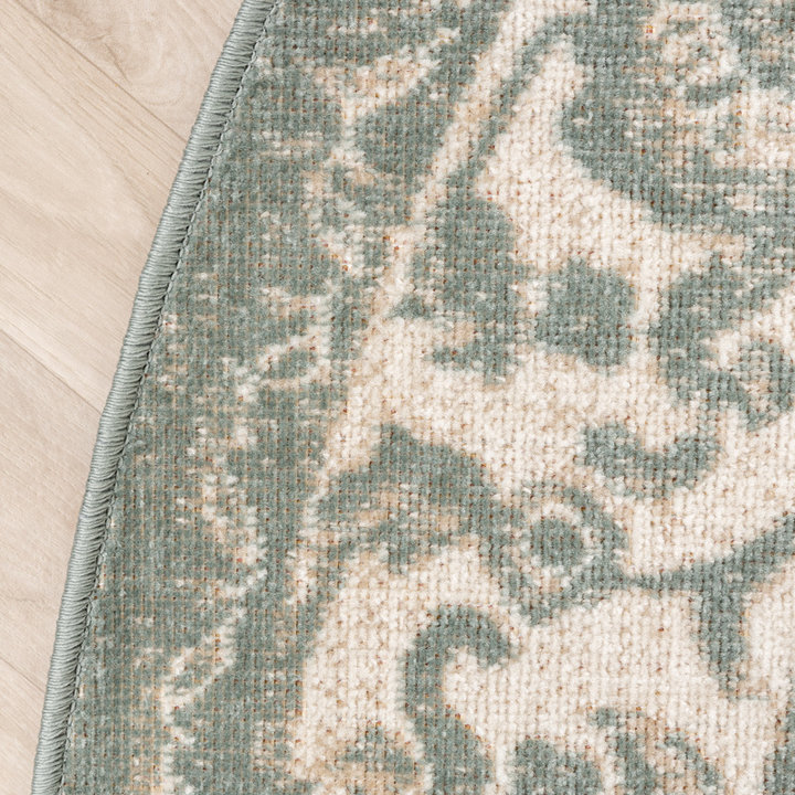 Dywan okrągły vintage - Spring Medaillon Zielony/Kremowy