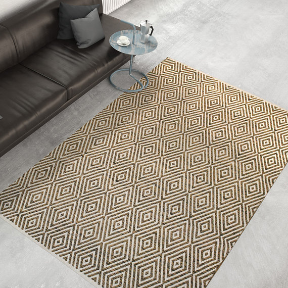 Kay Modern vloerkleed - Abstruse Diamond Beige/Bruin