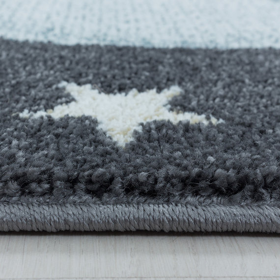 Adana Carpets Rond kindervloerkleed - Fleurtje Draak Blauw
