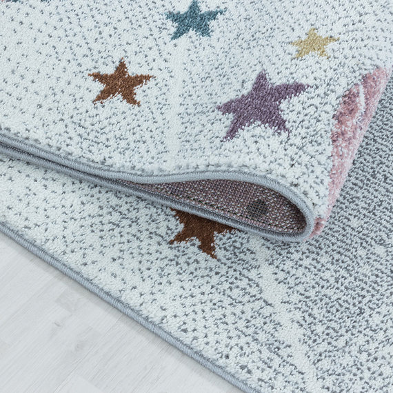 Adana Carpets Rond kindervloerkleed - Fleurtje Planeten Wit