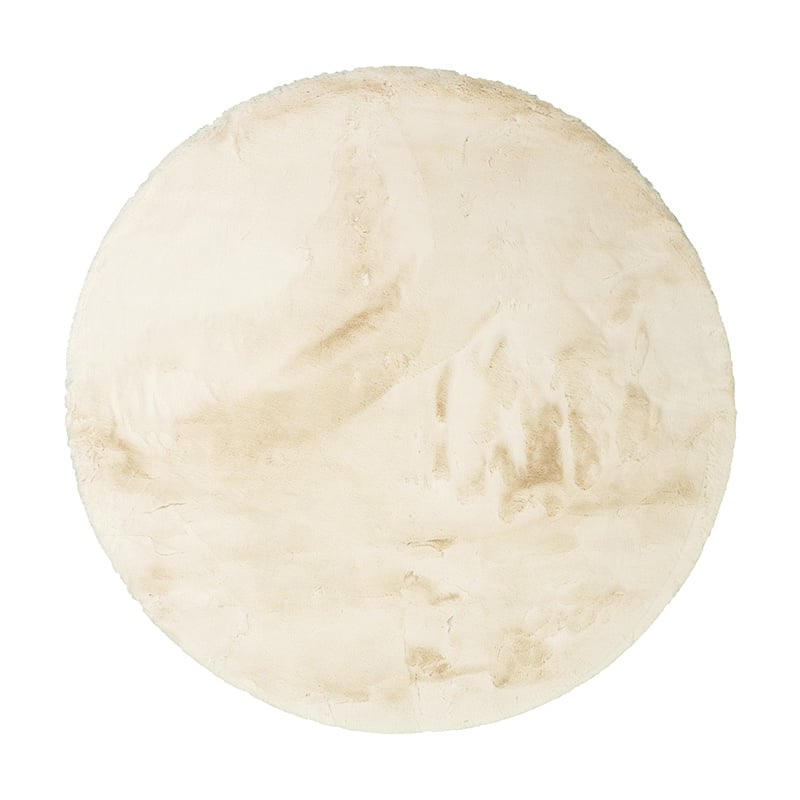 Rond Hoogpolig vloerkleed - Comfy Supreme Creme - sfeer