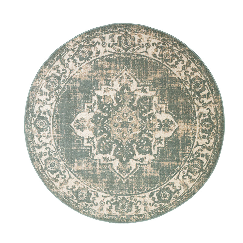 Rond vintage vloerkleed - Spring Medaillon Groen/Creme - sfeer