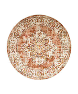 Rond vintage vloerkleed - Spring Medaillon Terra/Creme