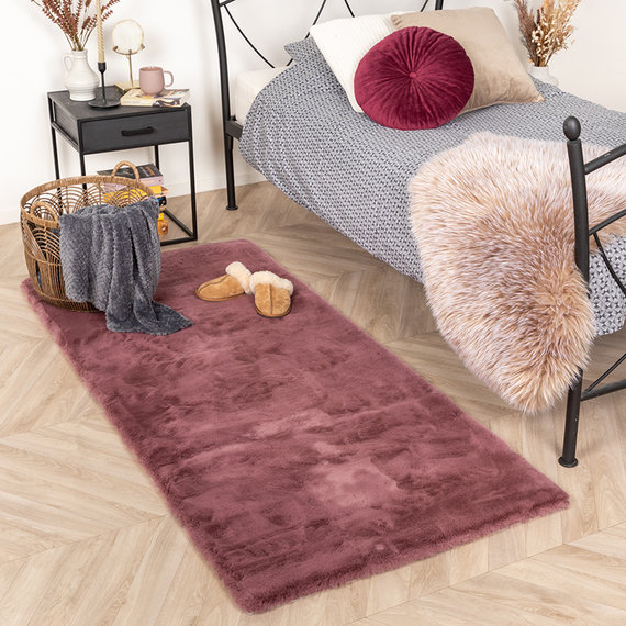 FRAAI Zachte Hoogpolige loper - Comfy Donkerroze