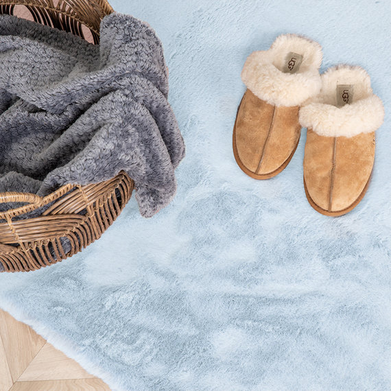 FRAAI Zachte Hoogpolige loper - Comfy Lichtblauw