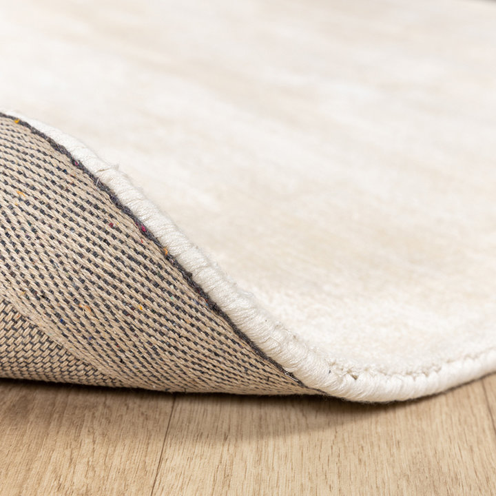 Rond viscose vloerkleed - Pearl Crème 