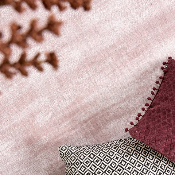 FRAAI Rond viscose vloerkleed - Pearl Lichtroze