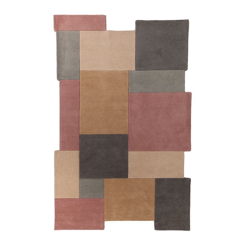 Abstract vloerkleed - Stracto Collage Roze/Beige - sfeer