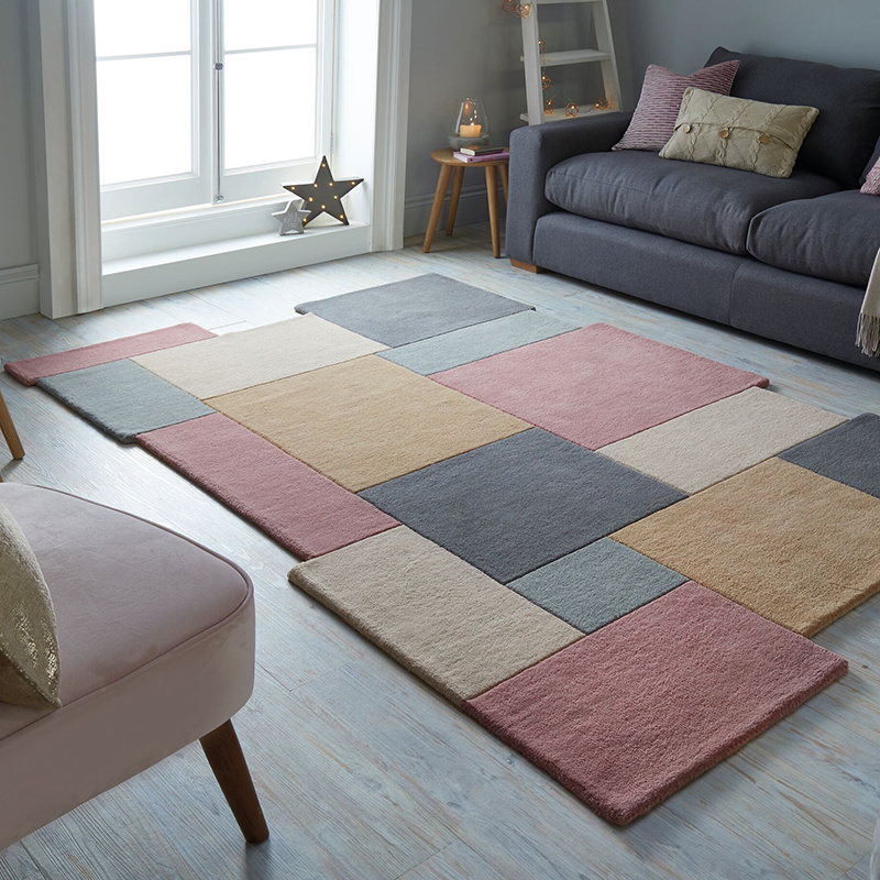 Abstract vloerkleed - Stracto Collage Roze/Beige