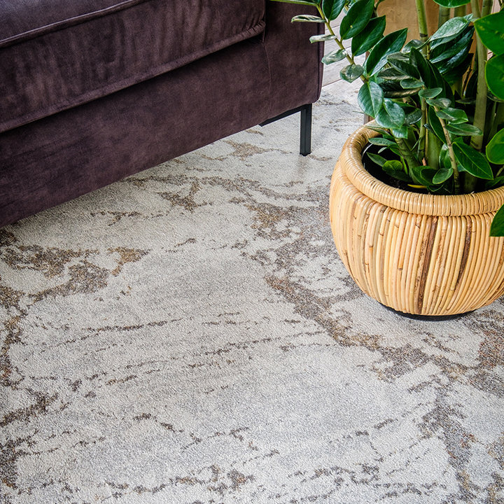 Modern vloerkleed - Mark Geel/Creme