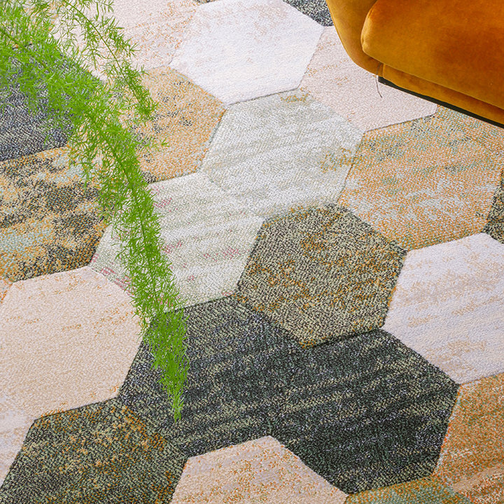 Ovaal modern vloerkleed - Amado Groen 6444