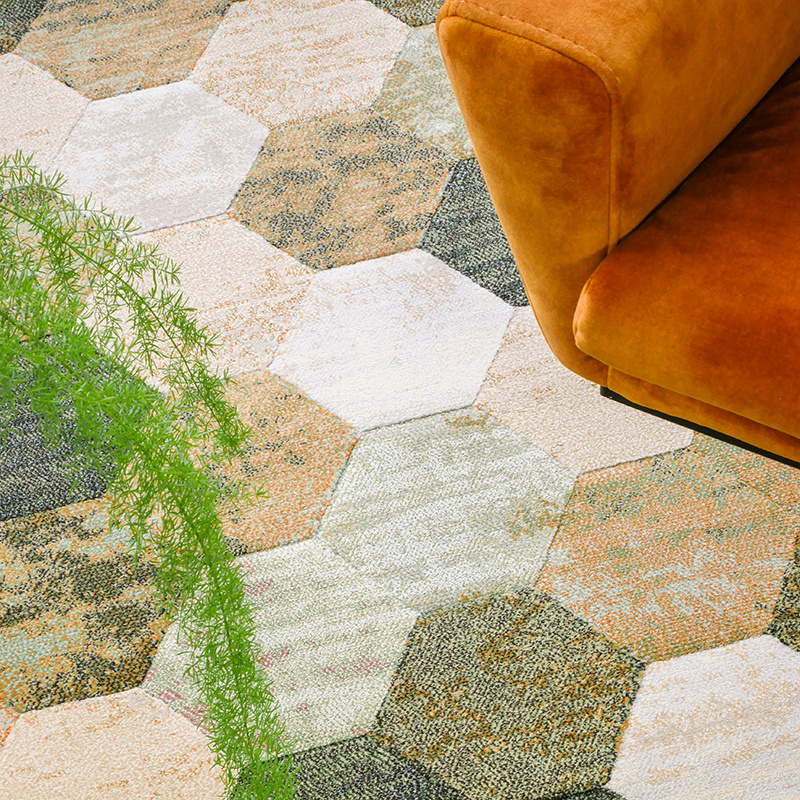 Rond modern vloerkleed - Amado Groen 6444 - sfeer