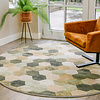 Rond modern vloerkleed - Amado Groen 6444 - thumbnail