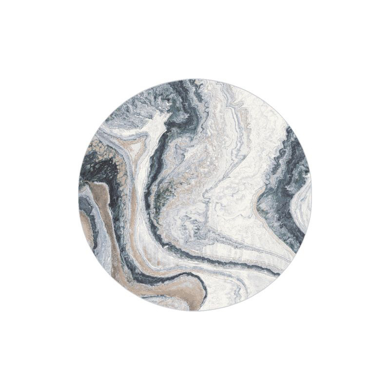 Rond modern vloerkleed - Aspen Blauw 8656 - sfeer